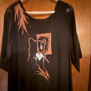 JM Collection Black Maxi Dress with Animal Print